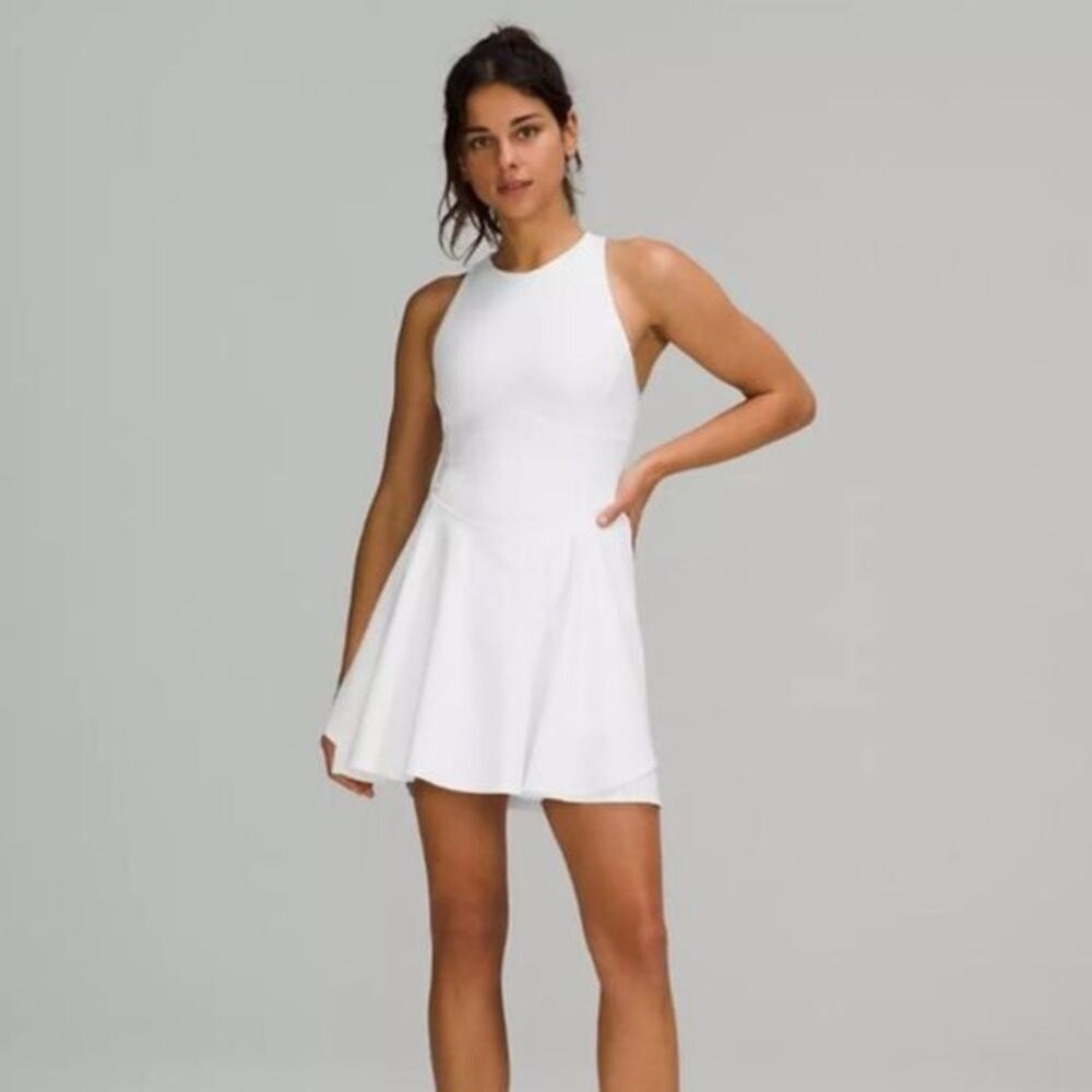 Lululemon Women’s Size 2 Court Crush Tennis Dress Solid White Sporty‎ New